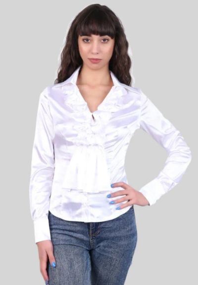 Лот: 19856797. Фото: 1. Блуза белая нарядная, р. 48, новая... Блузы, рубашки