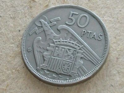 Лот: 9591064. Фото: 1. Монета 50 песет Испания 1957 портрет... Европа