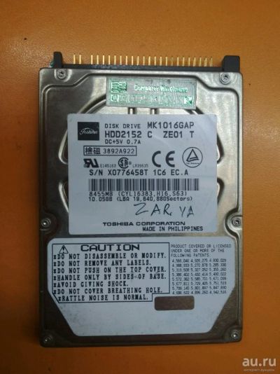 Лот: 17499483. Фото: 1. Жесткий диск Toshiba mk1016gap... Жёсткие диски (HDD)