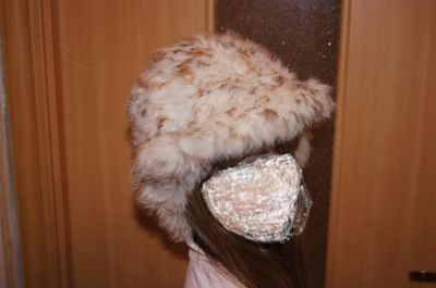 Лот: 3497116. Фото: 1. Шапка вязаный мех кролика. Головные уборы