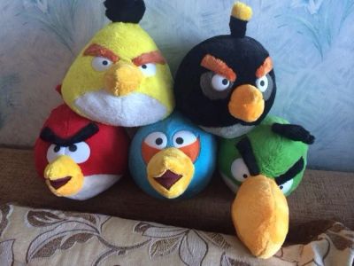 Лот: 4207681. Фото: 1. angry birds 5 шт. Мягкие