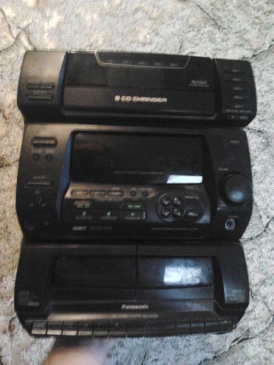 Лот: 3516577. Фото: 1. Муз центр + 2 колонки(Panasonic... Музыкальные центры, магнитолы