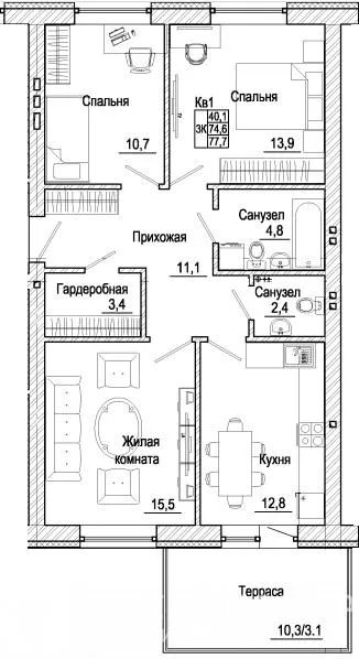 Лот: 19321783. Фото: 1. Продажа Квартира Солонцы, Кедровая... Квартиры, студии