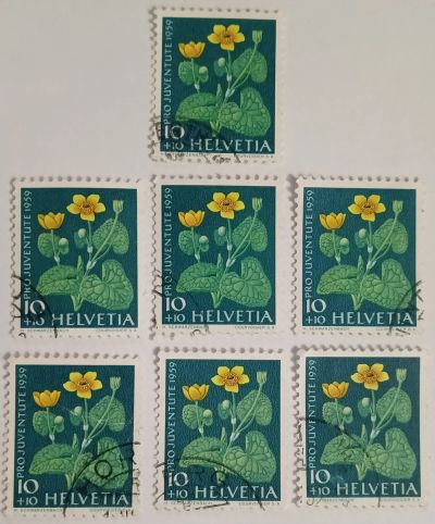 Лот: 25299690. Фото: 1. Марки_Швейцария, 10+10 Ct.- сентиме... Марки