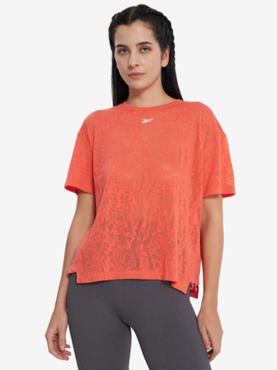 Лот: 25374945. Фото: 1. Футболка женская Reebok, Красный. Другое (спортивная одежда)