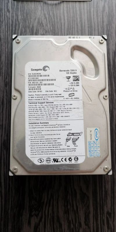 Лот: 20270747. Фото: 1. HDD 120GB 7200rpm 3.5 sata. Жёсткие диски (HDD)