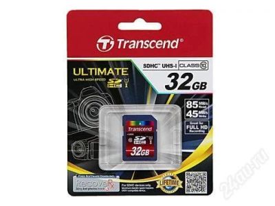 Лот: 2667441. Фото: 1. Карта памяти SD HC 32 ГБ Transcend... Карты памяти