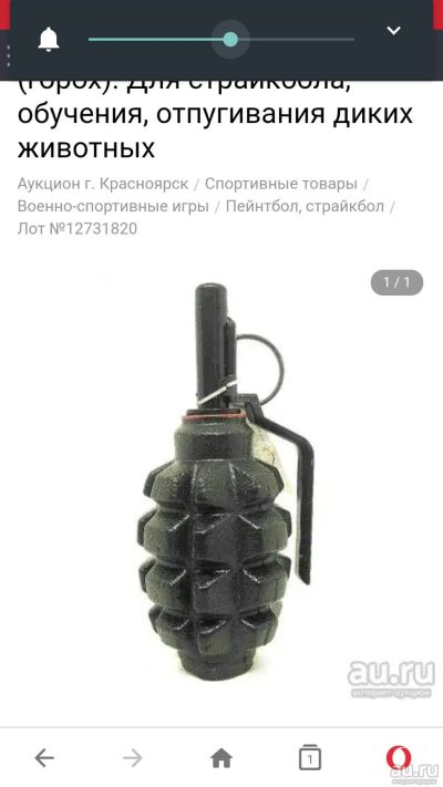 Лот: 16807555. Фото: 1. Граната ф1. Другое (спортивные товары)