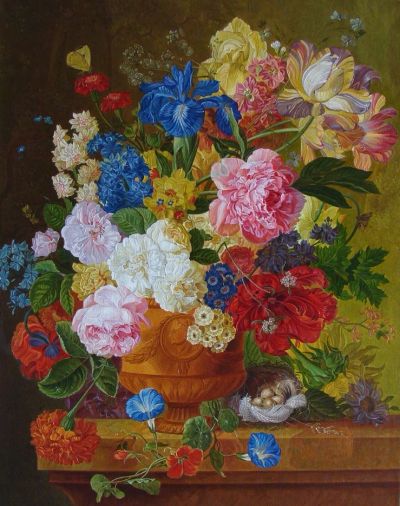 Лот: 9122133. Фото: 1. Картина натюрморт цветы в вазе... Картины, рисунки