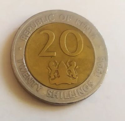 Лот: 25855276. Фото: 1. Кения 20 шиллингов 1998 один год... Африка