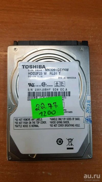Лот: 13160065. Фото: 1. Жесткий диск HDD 2.5" Toshiba... Жёсткие диски (HDD)