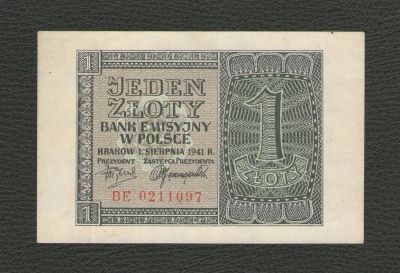 Лот: 16344210. Фото: 1. 1 злотый 1941 года. Польша. Третий... Европа