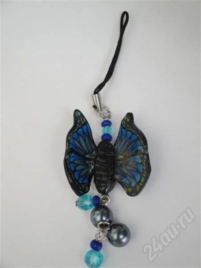 Лот: 507527. Фото: 1. Авторская работа,брелок"Голубая... Другое (ювелирные изделия, бижутерия, часы)