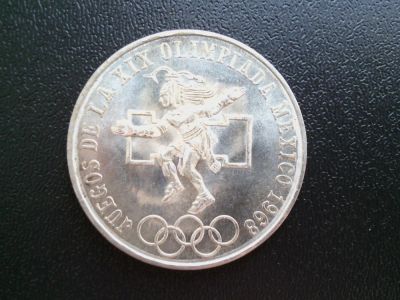 Лот: 9715165. Фото: 1. 25 песо 1968 г. Олимпийские игры... Америка