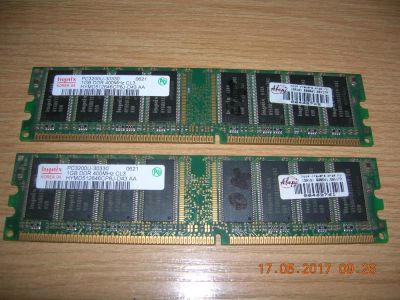 Лот: 9677736. Фото: 1. 2 планки памяти DDR1 1Gb+1Gb(комплект... Оперативная память