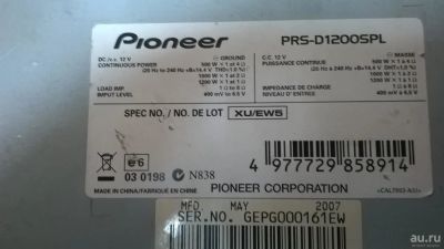 Лот: 10870634. Фото: 1. Pioneer PRS-D1200SPL. Усилители