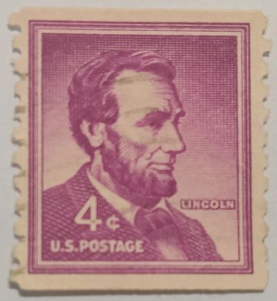 Лот: 25378607. Фото: 1. Марки_США, 4 цента 1958 г., Авраам... Марки