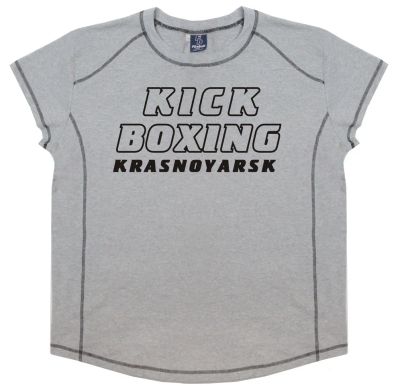 Лот: 3467380. Фото: 1. Футболка серая Kickboxing Krasnoyarsk... Футболки, поло