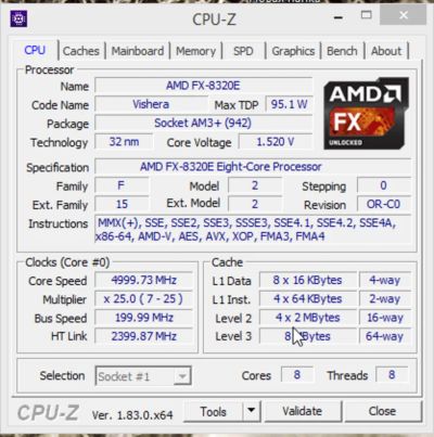 Лот: 12659582. Фото: 1. Процессор AMD FX-8320E OEM. Процессоры