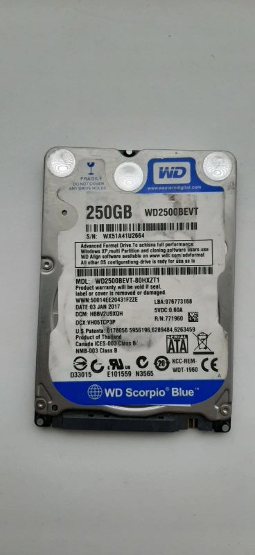 Лот: 15652184. Фото: 1. Жесткий диск 250Gb HDD. Жёсткие диски (HDD)