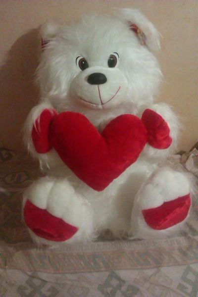 Лот: 3381343. Фото: 1. Мягкая игрушка большой белый медведь... Подарки на 8 марта