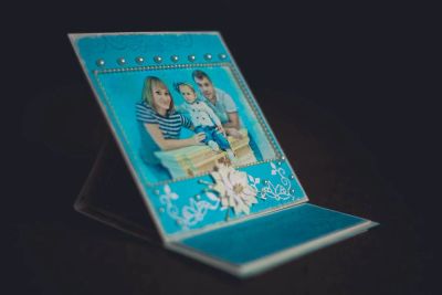 Лот: 4109494. Фото: 1. Коробочка для диска в голубом... Скрапбукинг