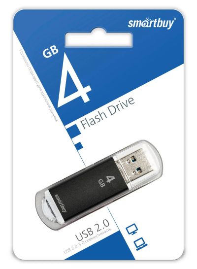 Лот: 10768451. Фото: 1. Флешка USB 2.0 4Gb Smart Buy V-Cut... USB-флеш карты