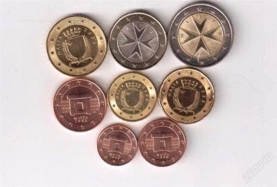 Лот: 2652070. Фото: 1. Евро Мальта набор из ролла. Наборы монет