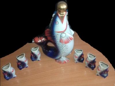 Лот: 7573078. Фото: 1. Коньячный набор из СССР - Графин... Фарфор, керамика
