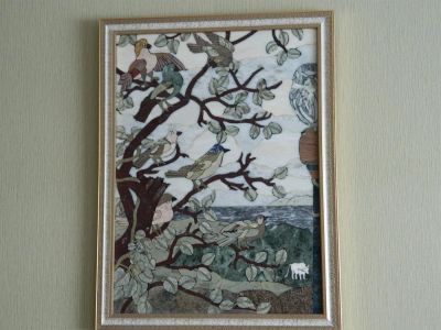 Лот: 3658232. Фото: 1. Картина из камня (Мрамор) "Райский... Другое (ручная работа)