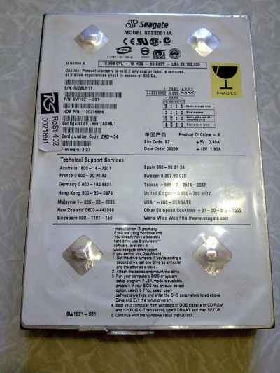 Лот: 4836839. Фото: 1. Жесткий диск Seagate 20Gb, IDE... Жёсткие диски (HDD)