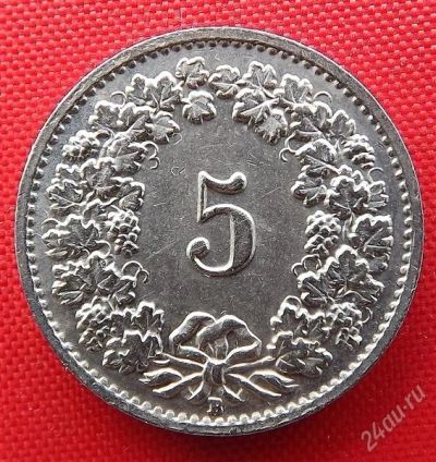 Лот: 2869196. Фото: 1. (№2675-2/LF) 5 раппенов 1955... Европа