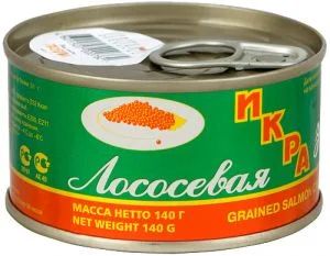 Лот: 4087263. Фото: 1. Икра горбуши 140г в ж/б. Икра, рыба, морепродукты