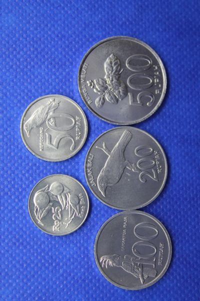 Лот: 19296716. Фото: 1. Индонезия Набор 5 монет Птицы... Азия