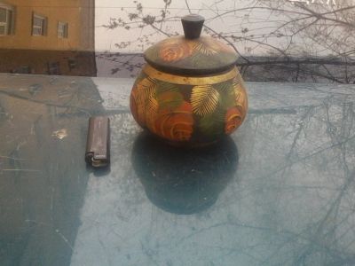Лот: 9169075. Фото: 1. деревянная баночка с крышкой и... Предметы интерьера и быта