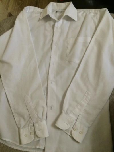 Лот: 7984073. Фото: 1. Рубашка белая р 158. Рубашки, блузки, водолазки