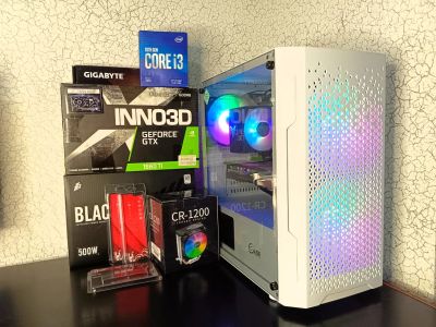 Лот: 20599002. Фото: 1. Игровой ПК i3 10100/ GTX 1660SUPER... Компьютеры в сборе