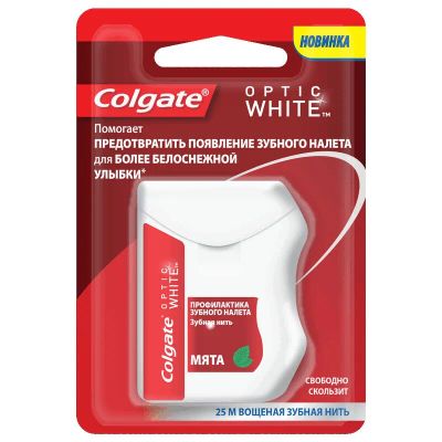 Лот: 23732009. Фото: 1. Colgate Оптик Уайт Нить зубная... Лекарства