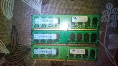 Лот: 10927439. Фото: 1. Ddr2 ncp -1 gb x3. Оперативная память