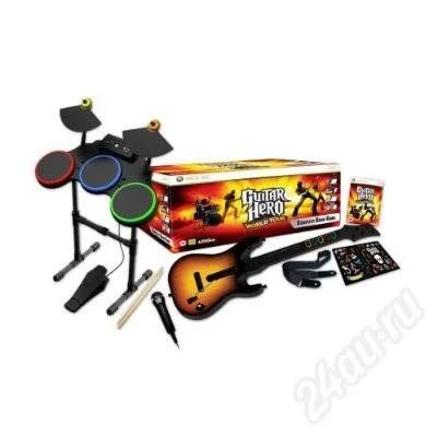 Лот: 183823. Фото: 1. guitar hero world tour complete... Игровые приставки, консоли