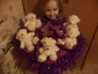 Лот: 3304275. Фото: 1. БУКЕТ из игрушек фиолетовый. Другое (цветы, букеты)