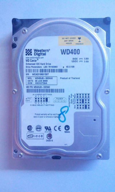Лот: 8081727. Фото: 1. Жесткий диск WD 40 Gb. Жёсткие диски (HDD)