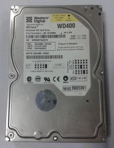 Лот: 9045513. Фото: 1. Жесткий диск WD400BB 40 Гб / 2МБ... Жёсткие диски (HDD)