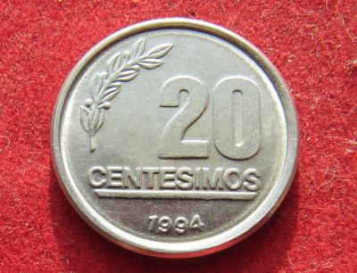 Лот: 19958208. Фото: 1. Уругвай 20 сентесимо, 1994 г. Америка