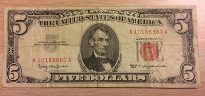 Лот: 15531930. Фото: 1. 5 долларов США 1963 года. Америка