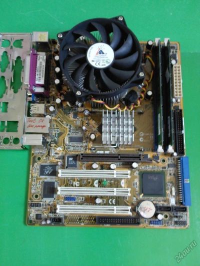 Лот: 6494392. Фото: 1. Материнская плата Asus P5PE-VM... Компьютеры в сборе