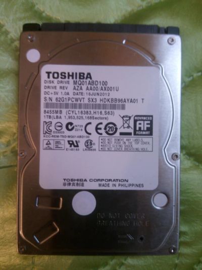 Лот: 9039437. Фото: 1. Жесткий диск 1ТБ Toshiba. Жёсткие диски