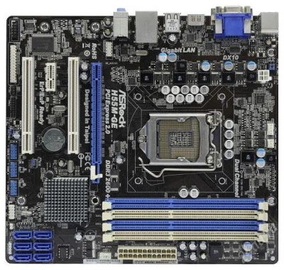 Лот: 1878976. Фото: 1. мат плата под LGA1156 ASRock H55M-GE. Материнские платы