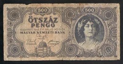 Лот: 1442913. Фото: 1. 500 пенгё. 1945 года. Венгрия. Европа
