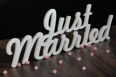 Лот: 7114181. Фото: 1. Объемное слово just married. Свадебная атрибутика и декор